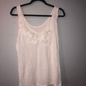 White Ruffled Tank